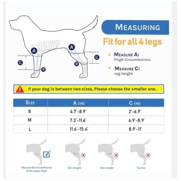 PAWFUN Dog Knee Brace for Torn ACL Adjustable Leg Support for Hip Dysplasia - Picture 6 of 12